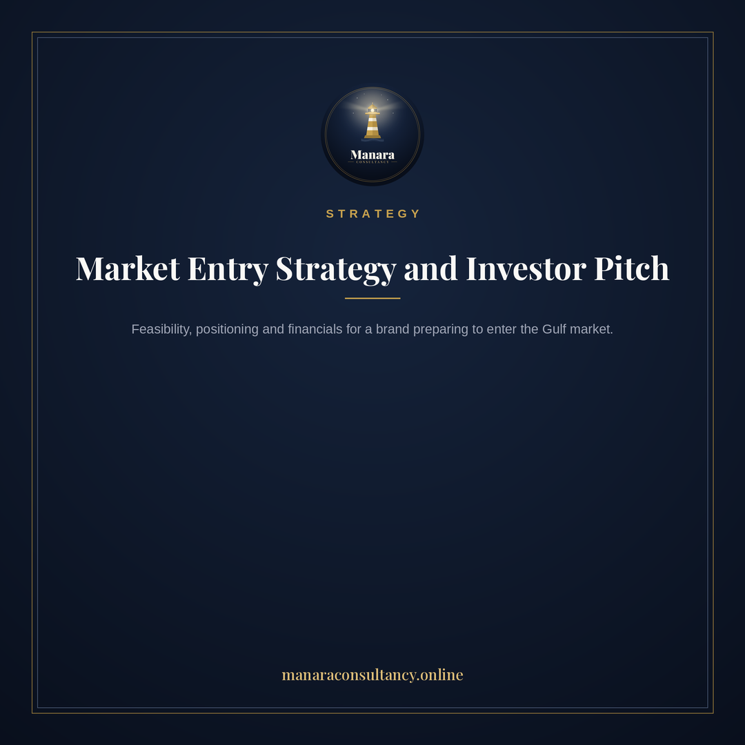 Market entry strategy and investor pitch for a brand entering the Gulf