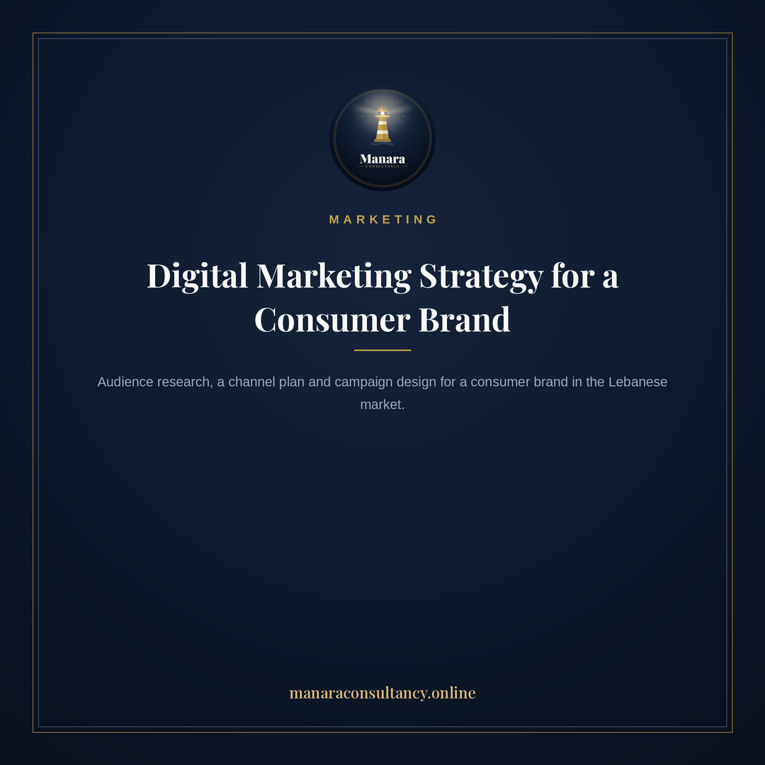 Digital marketing strategy for a consumer brand in Lebanon